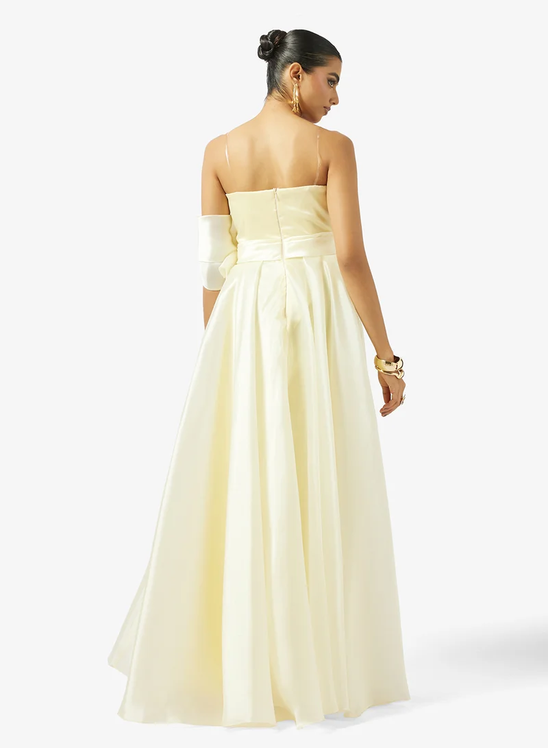 Akadia Fashion WRAP BUST STRAPLESS ORGANZA DRESS